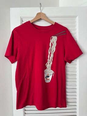 Nike Red Short Sleeve Tee with Noodle Cup Graphic